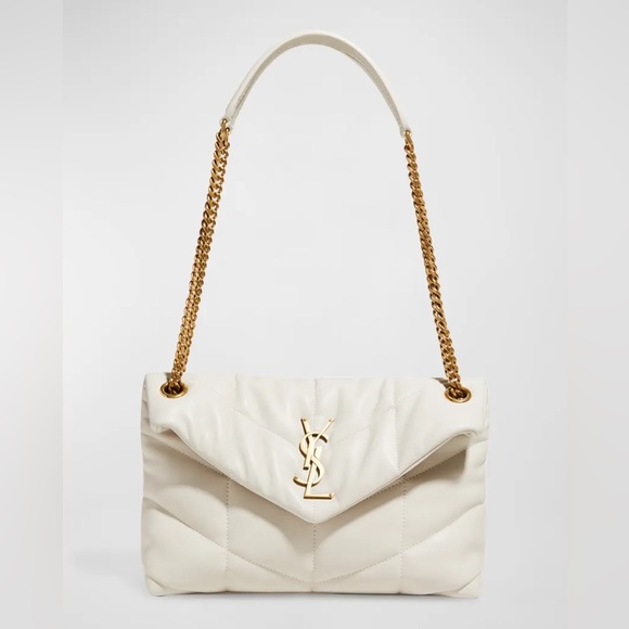 YSL Saint Laurent White LouLou Puffer Bag Small Crema Soft Vintage Blanc lou lou - Picture 1 of 13